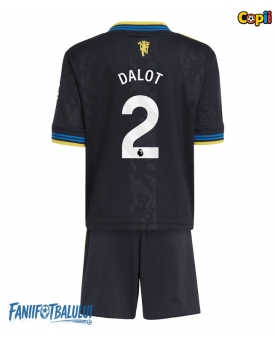 Manchester United Diogo Dalot #2 Echipament de Fotbal Replică 2025-26 Copii Treilea (+ Șorturi)